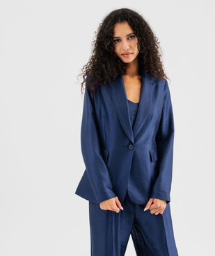 Veste de tailleur à grand col en matière satinée femme vue2 - GEMO(FEMME PAP) - GEMO