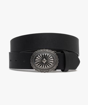 Ceinture unie avec boucle western femme vue1 - GEMO (ACCESS) - GEMO