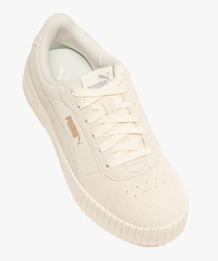 Baskets femme unies dessus en cuir suédé à semelle plateforme rainurée - Puma vue5 - PUMA - GEMO