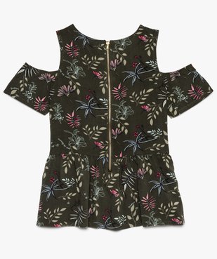 Chemise fille imprimée avec épaules dénudées et basque vue2 - GEMO (JUNIOR) - GEMO