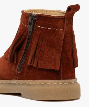 Boots bébé fille en cuir suédé à franges et à zip - NA! vue8 - NA! - GEMO