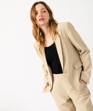 Veste blazer unie à bouton métallique femme vue1 - GEMO(FEMME PAP) - GEMO