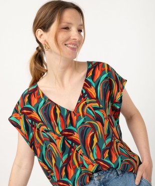 Blouse sans manches fluide en viscose imprimée femme vue5 - GEMO(FEMME PAP) - GEMO