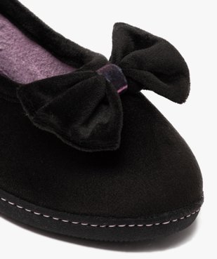 Chaussons femme ballerines en velours uni détail noeud - Isotoner vue6 - ISOTONER - GEMO