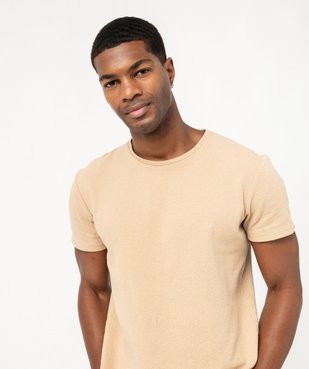 Tee-shirt manches courtes en maille texturée homme. vue2 - GEMO (HOMME) - GEMO