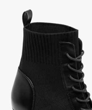 Boots femme à talon col strech avec plateforme crantée vue6 - GEMO(URBAIN) - GEMO