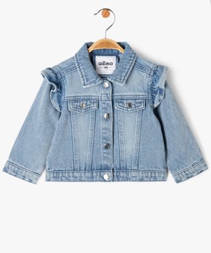 Veste en jean avec volants sur les épaules bébé fille vue1 - GEMO(BEBE DEBT) - GEMO