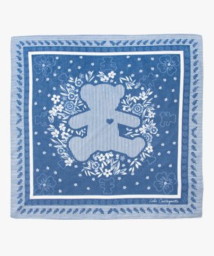 Foulard fille bicolore avec motifs fleuris - LuluCastagnette vue3 - LULUCASTAGNETTE - GEMO