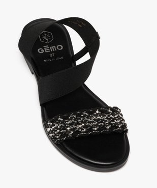 Sandales femme casual à talon plat et brides élastiques à enfiler vue5 - GEMO (CASUAL) - GEMO