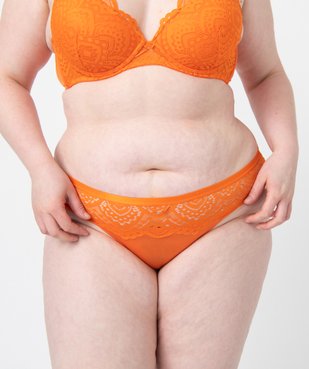 Culotte femme grande taille en dentelle et microfibre  vue2 - GEMO(HOMWR FEM) - GEMO