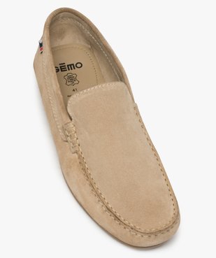 Mocassins homme unis dessus et intérieur cuir vue5 - GEMO (CASUAL) - GEMO