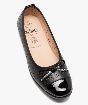 Ballerines femme confort en cuir uni fantaisie ajouré vue5 - GEMO (CONFORT) - GEMO