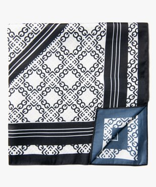 Foulard carré en satin imprimé graphique femme vue2 - GEMO 4G FEMME - GEMO