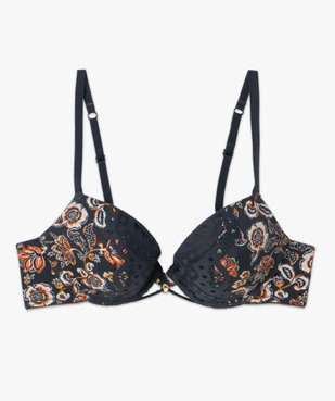 Soutien-gorge push-up à motifs fleuris vue4 - GEMO(HOMWR FEM) - GEMO