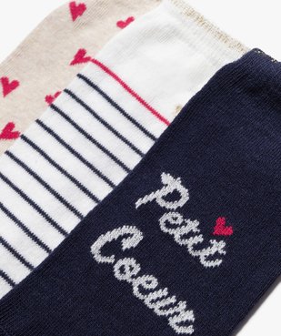 Chaussettes ultra coutes à motif cœurs fille (lot de 3) vue2 - GEMO (ENFANT) - GEMO