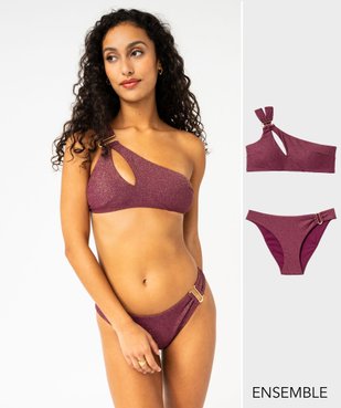 Ensemble de maillot de bain deux pièces violet pour femme - GEMO