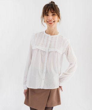 Chemise manches longues avec fronces femme vue2 - GEMO(FEMME PAP) - GEMO