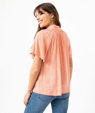 Blouse à manches courtes en crêpe de viscose imprimé femme vue3 - GEMO(FEMME PAP) - GEMO