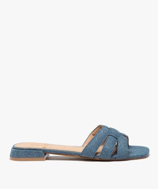 Mules femme à talon plat unies et à paillettes style denim vue1 - GEMO (CASUAL) - GEMO