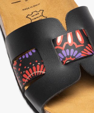 Mules femme à bandeau ajouré avec imprimé à fleurs vue6 - GEMO 4G FEMME - GEMO