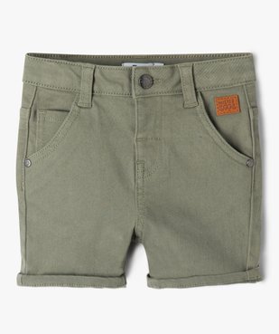 Short slim uni en toile extensible bébé garçon vue1 - GEMO(BEBE DEBT) - GEMO