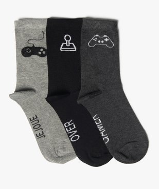 Chaussettes garçon tige haute motif jeu vidéo (lot de 3) vue1 - GEMO (ENFANT) - GEMO