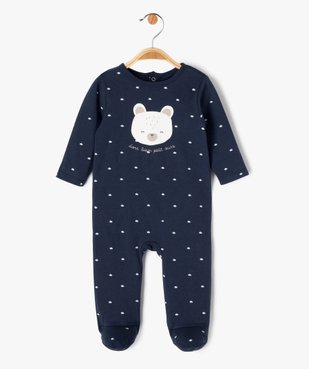 Pyjama dors-bien à motif ourson bébé vue1 - GEMO 4G BEBE - GEMO