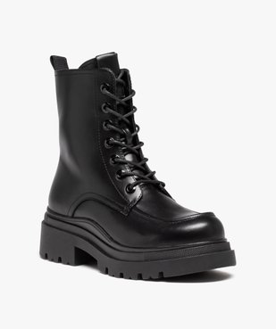 Boots doublés sur semelle crantée femme vue2 - GEMO (CASUAL) - GEMO