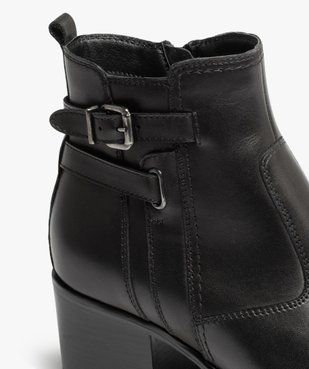 Boots à talon dessus cuir et brides femme - Tanéo vue6 - TANEO - GEMO