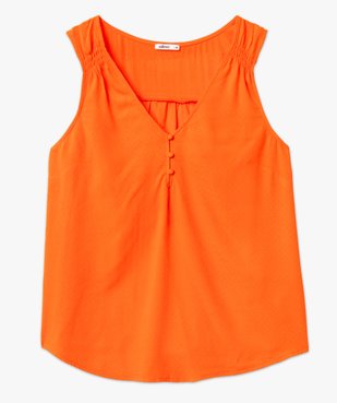 Blouse femme sans manches avec col V boutonné vue4 - GEMO 4G FEMME - GEMO