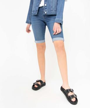 Bermuda femme en jean avec revers vue4 - GEMO 4G FEMME - GEMO