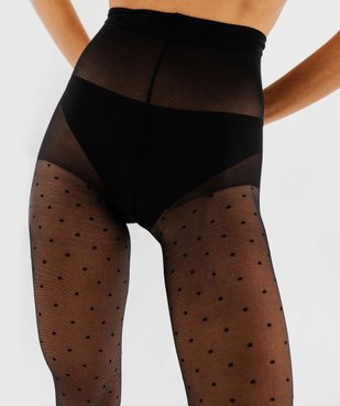 Collants semi-opaques à motifs plumetis femme vue2 - GEMO(HOMWR FEM) - GEMO