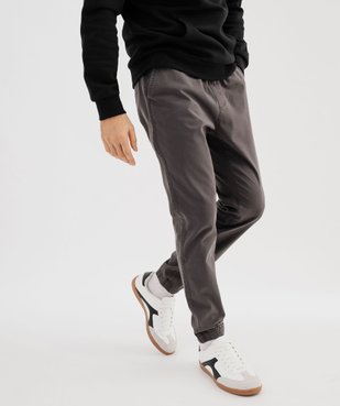 Pantalon jogger en toile de coton homme vue1 - GEMO 4G HOMME - GEMO