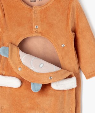 Pyjama en velours à motifs ours ouvert devant bébé garçon vue3 - GEMO 4G BEBE - GEMO