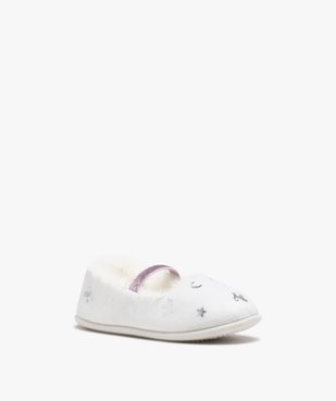 Chaussons fille ballerines à motifs avec col fourré  vue2 - GEMO (ENFANT) - GEMO