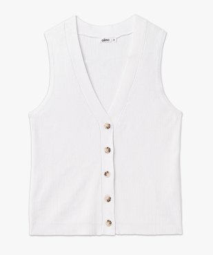 Gilet sans manches à fines côtes femme vue4 - GEMO(FEMME PAP) - GEMO