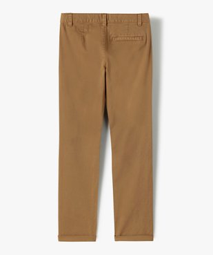 Pantalon garçon chino uni à revers vue4 - GEMO 4G GARCON - GEMO