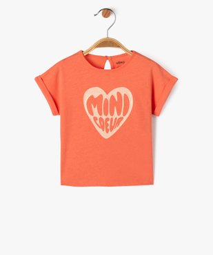 Tee-shirt manches courtes avec motif pailleté bébé fille vue1 - GEMO(BEBE DEBT) - GEMO