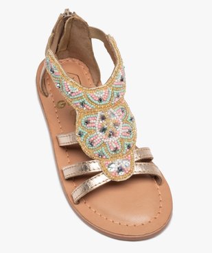 Sandales fille zippées dessus orné de perles et strass vue5 - GEMO (ENFANT) - GEMO