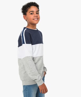 Sweat garçon multicolore avec rayures aux épaules  vue1 - GEMO (JUNIOR) - GEMO