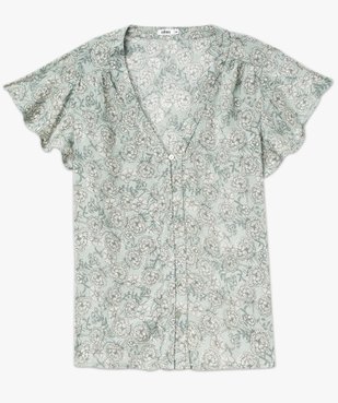 Blouse manches courtes imprimée à boutons femme vue7 - GEMO(FEMME PAP) - GEMO