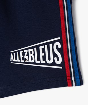 Short en maille avec bandes tricolores garçon - Allez les bleus vue2 - ALLEZ LES BLEUS - GEMO