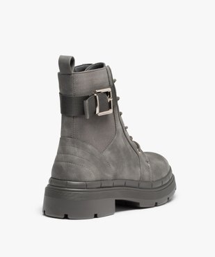 Boots fourrées femme unies à semelle crantée vue5 - GEMO (CASUAL) - GEMO