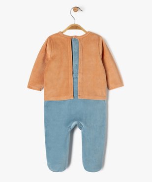 Pyjama en velours effet 2 en 1 motif espace bébé garçon vue4 - GEMO 4G BEBE - GEMO