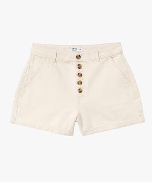 Short en twill ample taille haute à boutons femme vue4 - GEMO 4G FEMME - GEMO