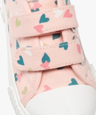 Baskets fille en toile à motifs coeur avec double scratch vue6 - GEMO 4G FILLE - GEMO