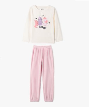 Pyjama en velours motifs animaux fille vue1 - GEMO (ENFANT) - GEMO