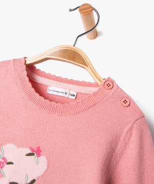 Pull en maille fine brodée bébé fille - LuluCastagnette vue2 - LULUCASTAGNETTE - GEMO