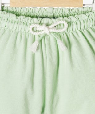 Short avec taille élastique froncée bébé fille vue2 - GEMO(BEBE DEBT) - GEMO