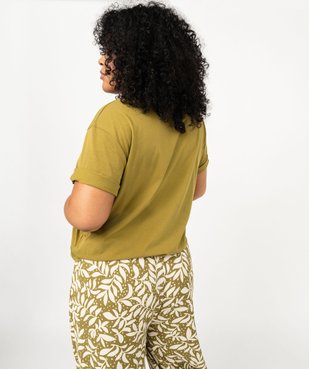 Tee-shirt à manches courtes avec motif brodé femme grande taille vue4 - GEMO (G TAILLE) - GEMO